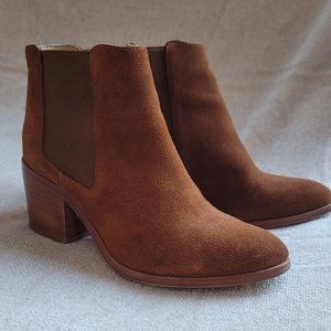 Nisolo Chestnut Suede Heeled Chelsea Boots | Size 6 | Great Condition